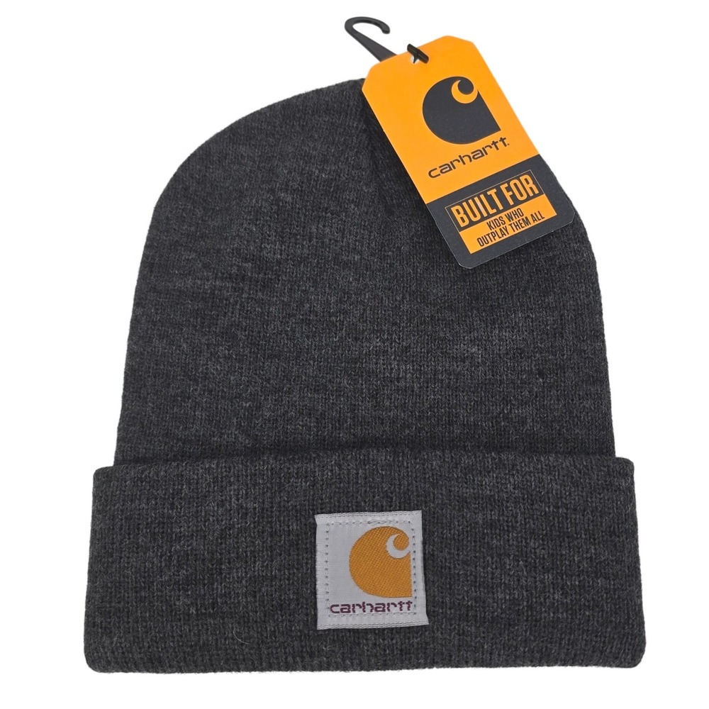 Carhartt Acrylic Watch Hat Toddler Grey Beanie Winter Stocking Cap Warm Knit NWT